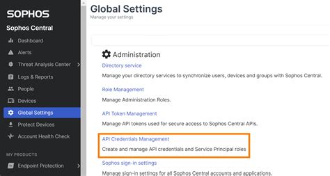 Third Party Access Via Apis Sophos Central Admin