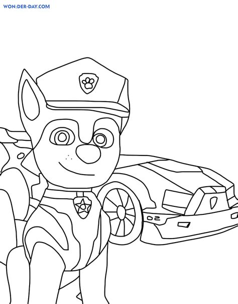 Chase Paw Patrol Coloring Pages | WONDER DAY — Coloring pages for ...