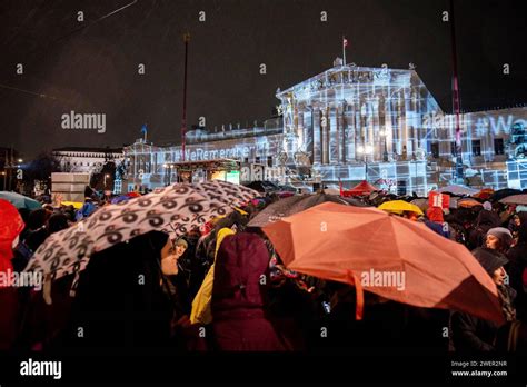 January 26 2024 Vienna Vienna Austria Tens Of Thousands Gather In