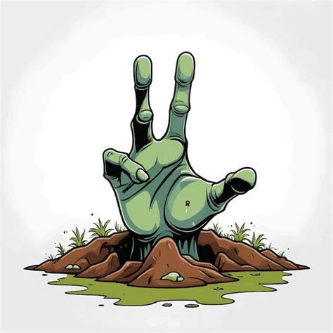 Premium Vector Cartoon Zombie Hand Out Of The Ground