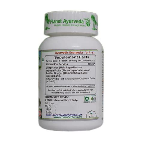 Buy Planet Ayurveda Triphala Guggul 120s Online At Best Price Herbs