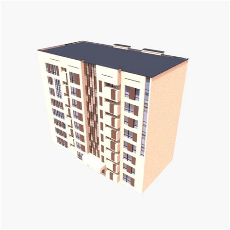 Edificio Moderno De Apartamentos Modelo D Ds Blend Dae Fbx