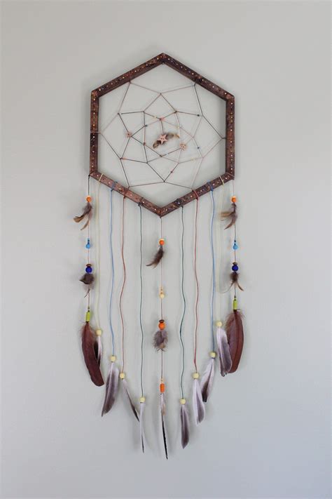 Hexagonal Wooden Dreamcatcher Etsy Canada Wooden Dream Catcher