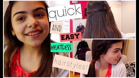 Easy Quick And Heatless Hairstyles For School Youtube