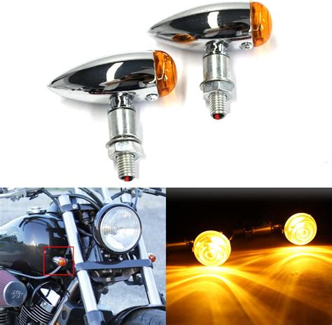 Jmtbno X Motorrad Blinker Chrom Lichter Motorrad Bullet Retro Mini