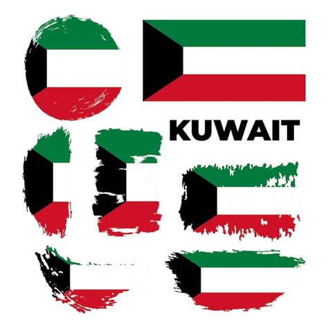 Premium Vector Grunge Brush Stroke With Kuwait National Flag