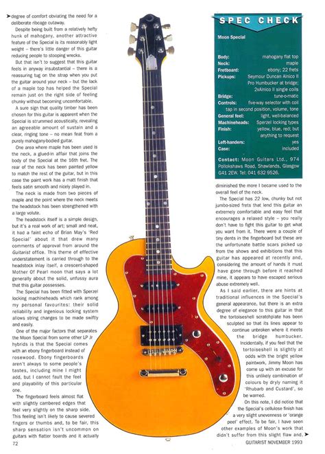 Moon Guitars Review Moon Special Electric