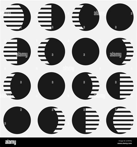 Moon phases circle Black and White Stock Photos & Images - Alamy