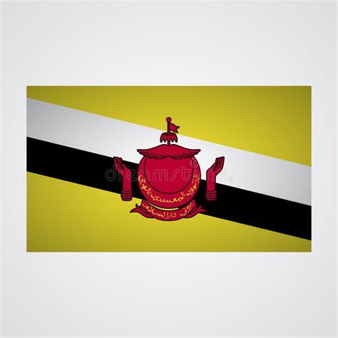 Drapeau Du Brunei Sur Un Fond Gris Illustration De Vecteur Illustration