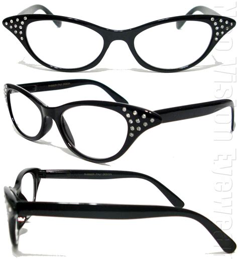 Rhinestone Cat Eye Vintage Style Clear Retro Reading Glasses Various