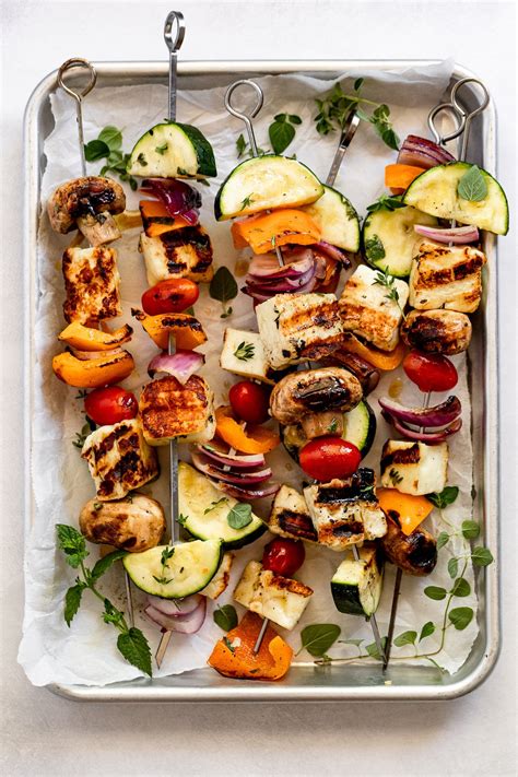 Grilled Halloumi Skewers With Greek Inspired Marinade