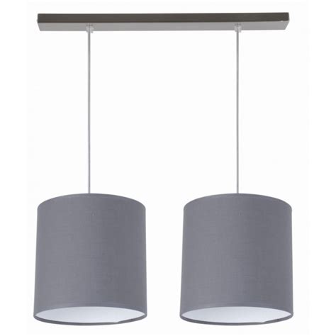 Suspension Audessus De Table Avec 2 Abat Jour Gris Sur Lampe Avenue