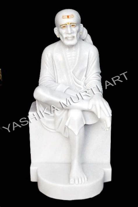 White Hindu Shirdi Sai Baba Marble Idol For Worship Size 12 Inch To