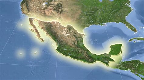 Mexico Satellite Composition Borders Stock Illustration