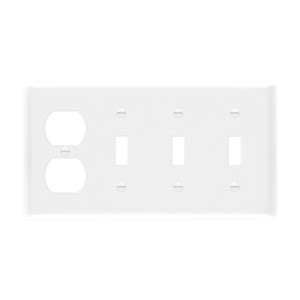 Combination Four Gang Wall Plate 3 Toggles And Duplex Receptacle