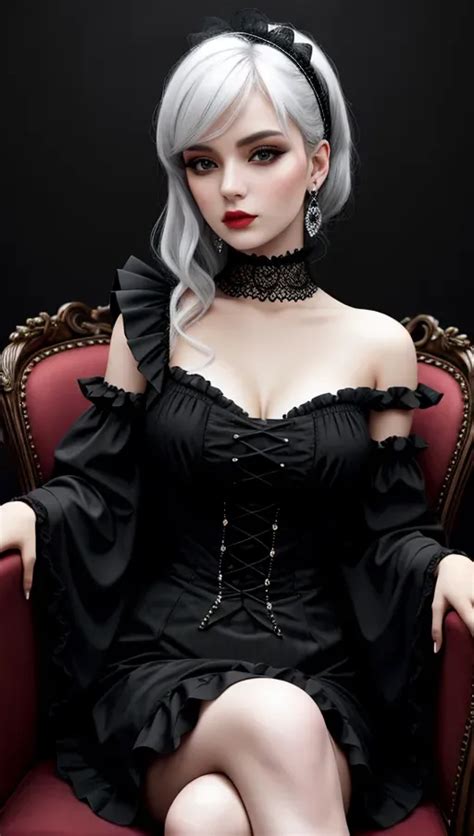 Dopamine Girl Solo Gothic Style Lady In Gothic Style Arm Chair