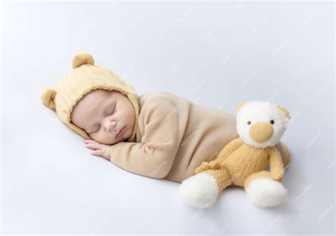 Premium AI Image | Baby sleeping white background isolate