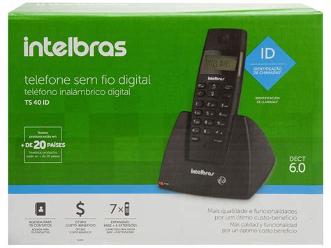 Telefone Sem Fio Intelbras TS 40 ID Identificador De Chamada Preto