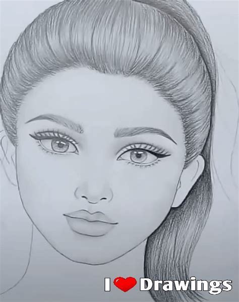 Female Face Pencil Sketch