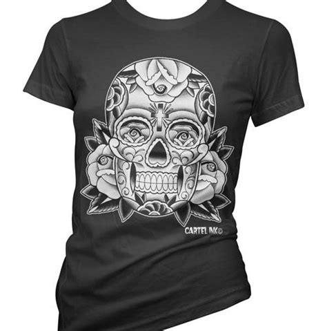 Sugar Skull Womens T Shirt Cartel Ink