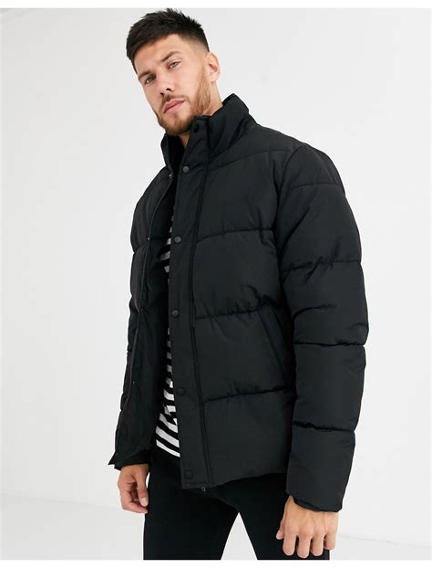 Asos Puffer Jacket In Black For Men Lyst Uk