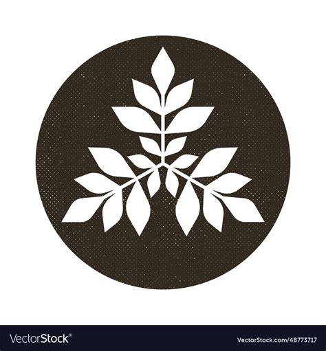 Sign of three branches with leaves Royalty Free Vector Image