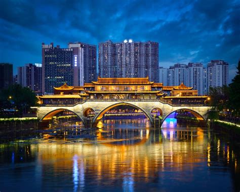 Ponte De Anshun No Dia Chengdu China Foto De Stock Imagem De Curso