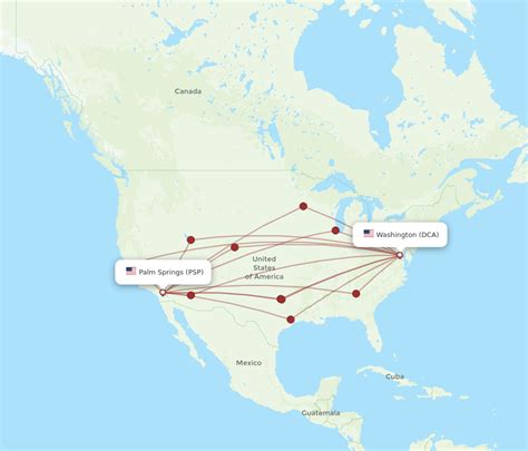 All Flight Routes From Palm Springs To Washington Psp To Dca Flight