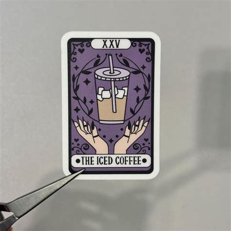 The Iced Coffee Tarot Card Sticker Bookish Ts Holographic Etsy