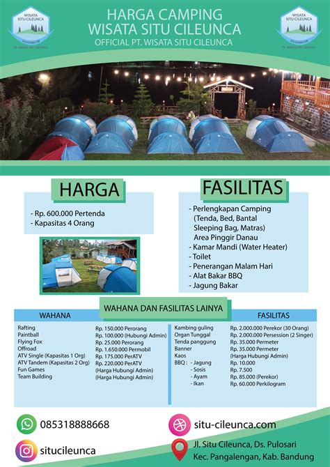 Harga Camping Situ Cileunca Pangalengan Bandung 2023 | WISATA SITU CILEUNCA