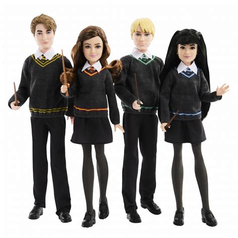 Harry Potter Mattel Hogwarts House 4-Pack doll set: Cedric Diggory, Hermione Granger, Draco ...