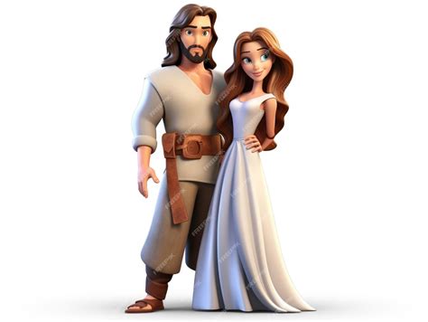 Premium Photo A Cartoon Character Jesus And Mary Magdalene