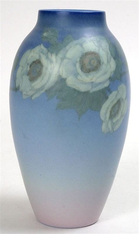 1928 Rookwood Pottery Vellum Glaze Vase With Roses Rookwood Pottery Antique Pottery Pottery