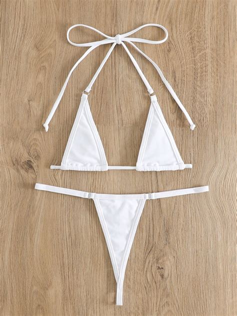 SHEIN Swim Rave Bikini Set mit ringverknüpftem Neckholder Triangel