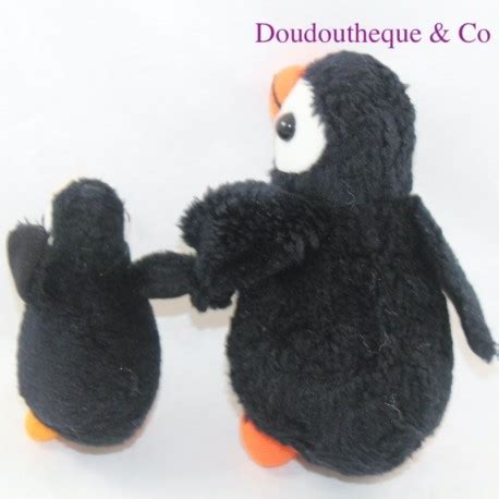 Peluche Pingouin Maman Et Son B B Manchot Cm Sos Doudou