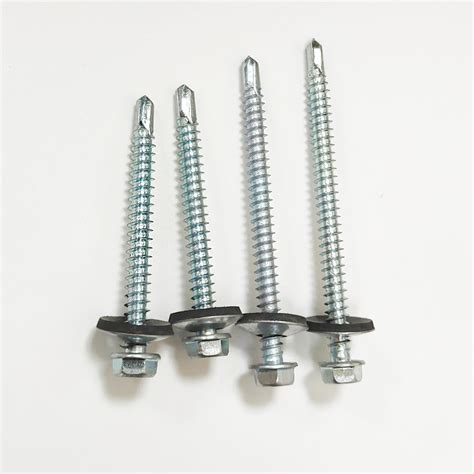 EPDM Washer Galvanized DIN 7504 Hex Head Self Drilling Screws Hex