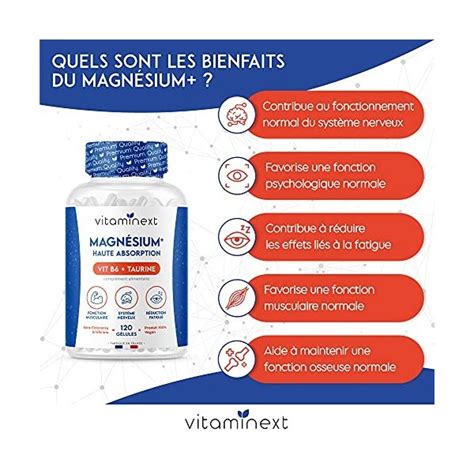 Magn Sium Bisglycinate Vitamine B Taurine V Gane G Lules