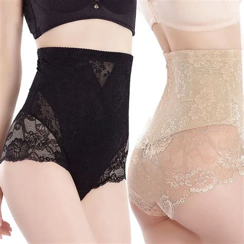 New High Waist Sexy Lace Women Underwear Thin Seamless Traceless Briefs Shapewear Abdomen Hip