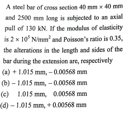 Solved A Steel Bar Of Cross Section 40 Mm 40 Mm SolutionInn