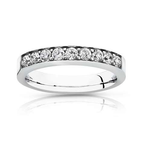 Alliance Demi Tour Or Blanc Diamant Femme Diamants Maty