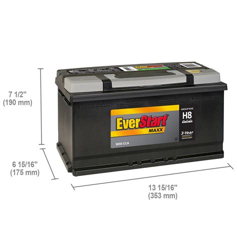 Everstart Maxx Lead Acid Automotive Battery Group Size H8 Ln5 49 12 Volt 900 Cca