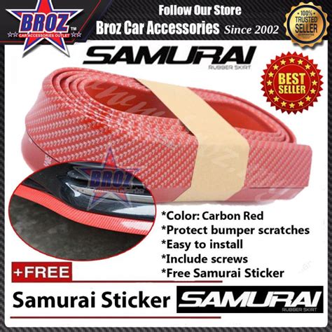 Samurai Rubber Skirt Lip Skirt Protector Universal Car Front Lip Bumper