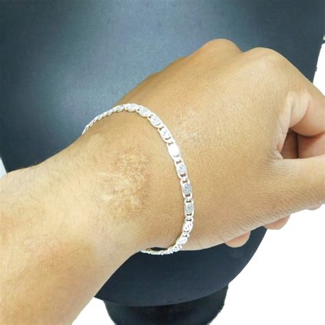 Pulseira Piastrine Prata Masculina