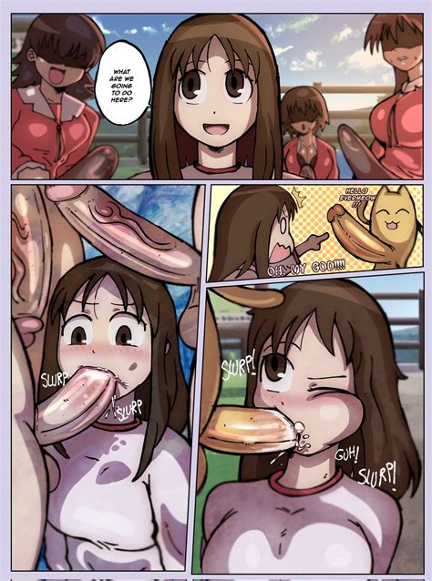 Rule 34 1girls 3futas Azumanga Daiou Blowjob Blush Brown Eyes Brown