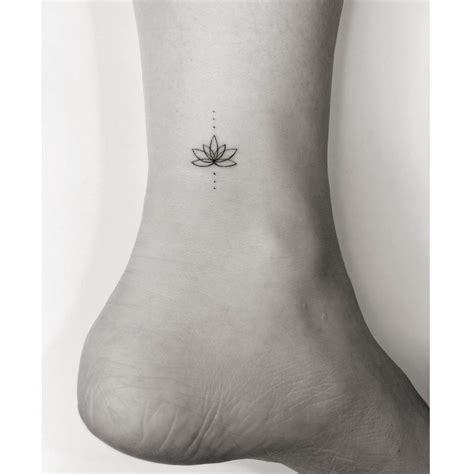 Small Lotus Flower Tattoo On Ankle