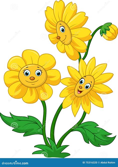 Cartoon Happy Sunflower Vector Illustration | CartoonDealer.com #75316320