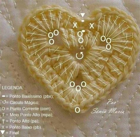 A Crocheted Heart Is Shown With The Words Legenda Written Below It In