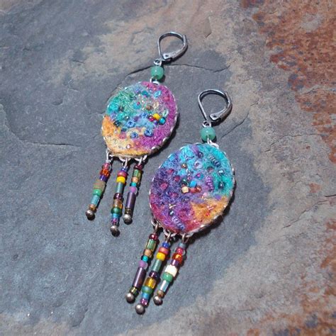 Beaded And Embroidered Felt Jewelry Felt Jewelry Fiber Jewelry