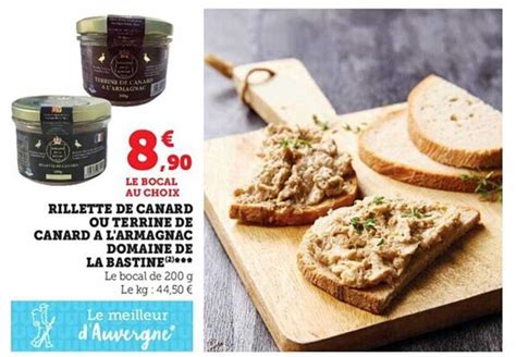 Promo Rillette De Canard Ou Terrine De Canard à L armagnac Domaine De