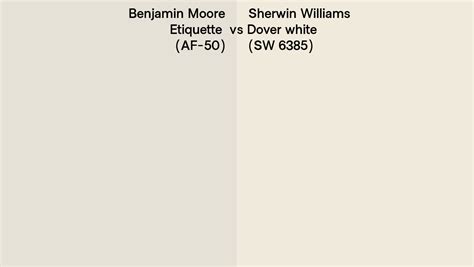 Benjamin Moore Etiquette AF 50 Vs Sherwin Williams Dover White SW